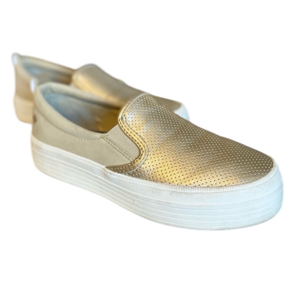 Sperry memory foam gold sneakers